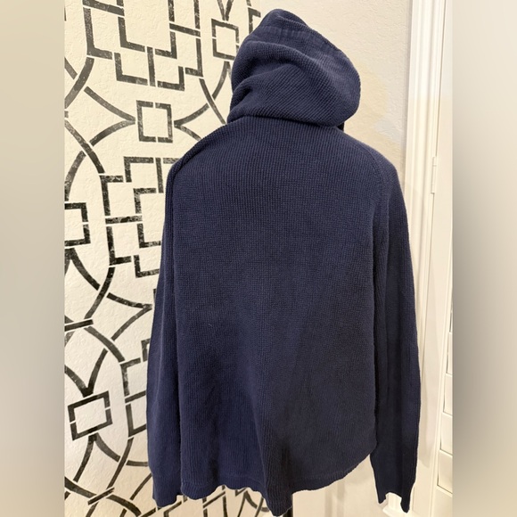 Lauren Ralph Lauren Women’s Blue Hoodie Waffle Knit XL Cotton Pullover - Picture 2 of 7